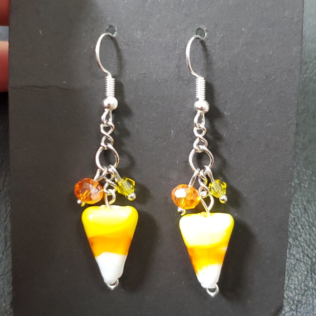 Candy Corn Earrings- Halloween 26$